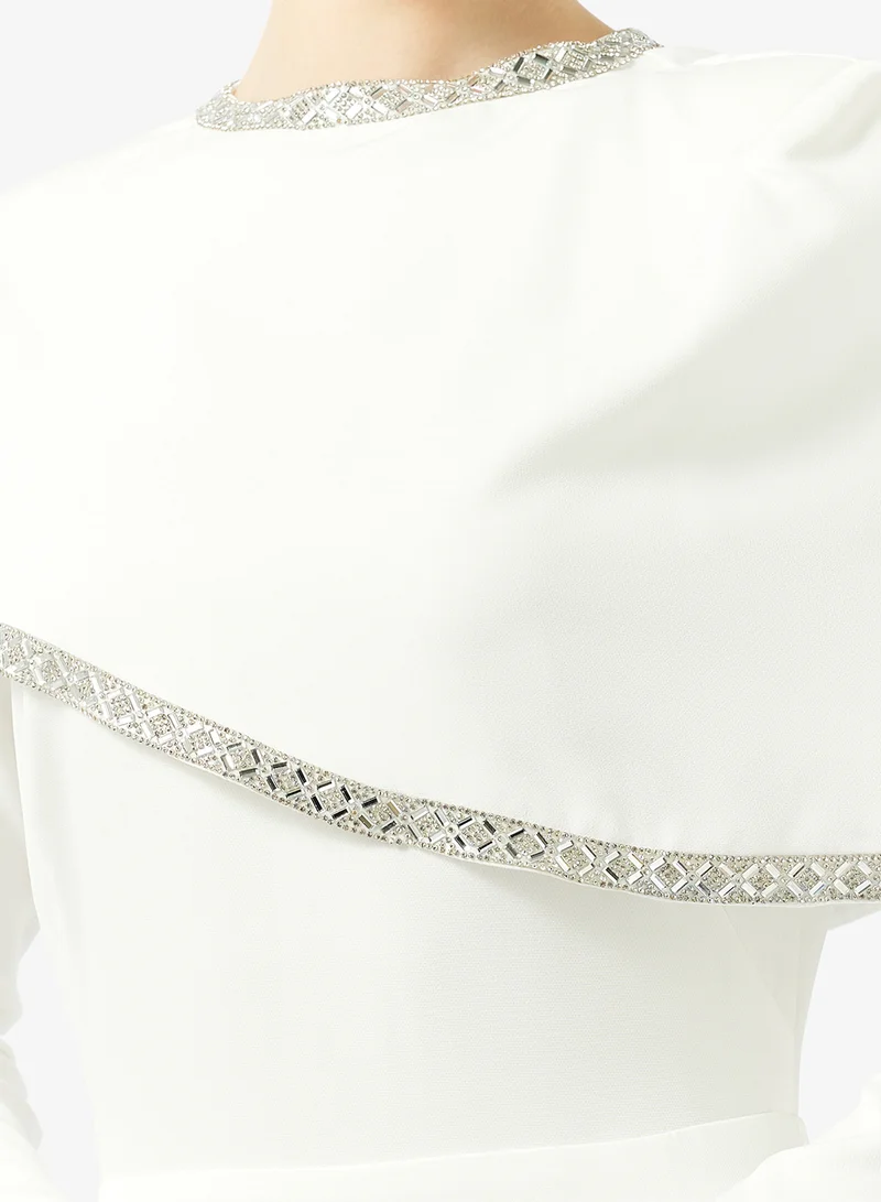 Namshi x  Cocktail Dress With Embellished Cape for Women | Best Price UAE